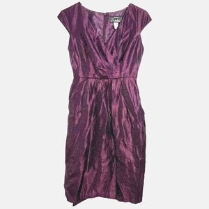 Alex Evenings Taffeta Waist Tie Sheath Midi Dress 4P